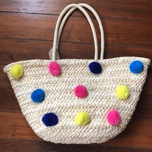 Straw beach bag new with tags